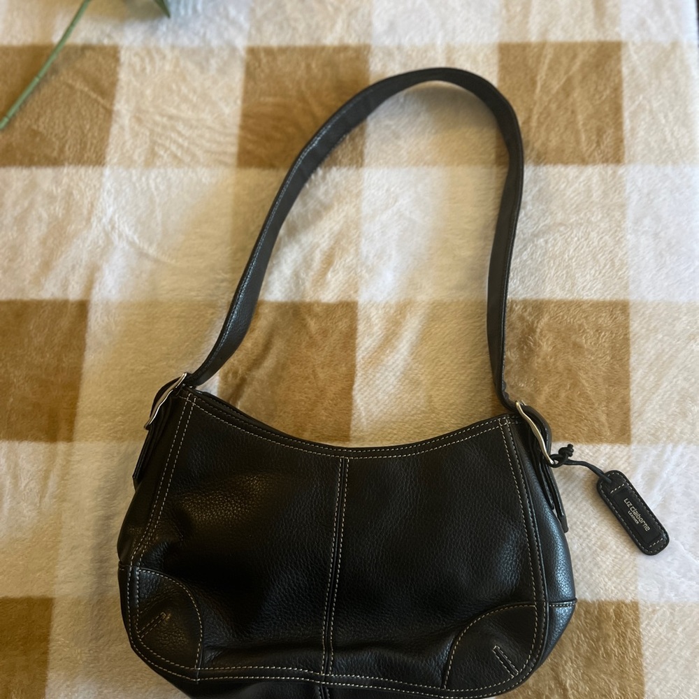 Liz Claiborne Black Leather Shoulder Bag